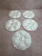 Lot de 5 assiettes à huîtres Digoin Sarreguemines n°32 – Majolique ancienne
