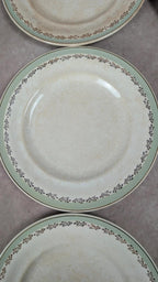 Lot de 6 assiettes plates vintage Saintonge – demi-porcelaine