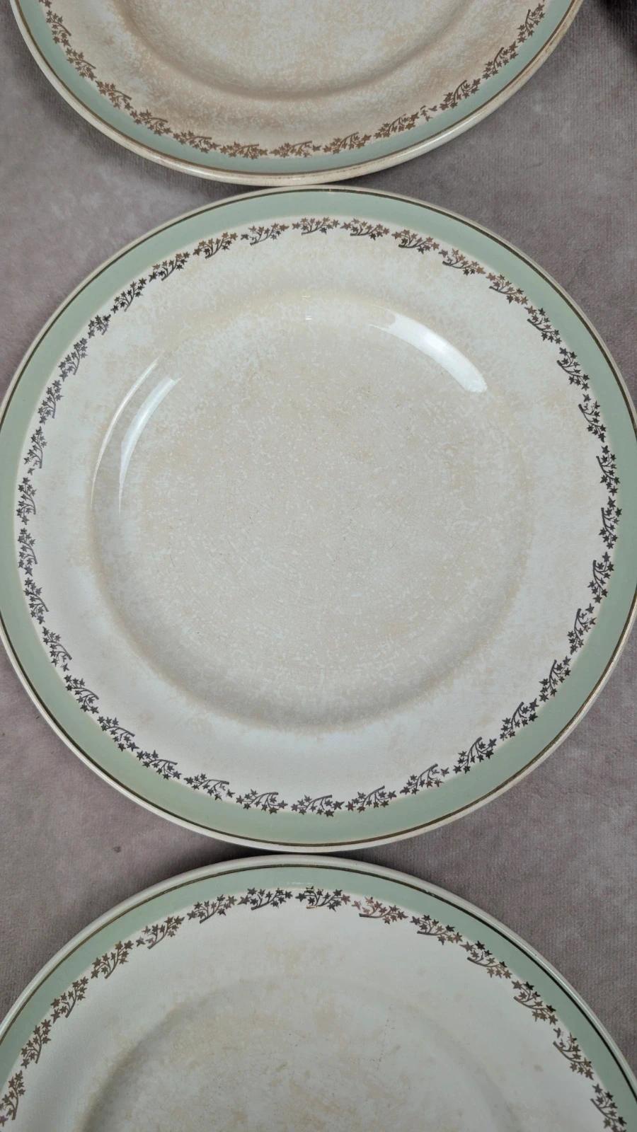 Lot de 6 assiettes plates vintage Saintonge – demi-porcelaine