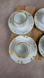 Lot de 6 tasses anciennes Vieux Paris et leurs 6 soucoupes dorées
