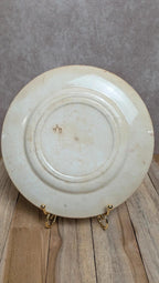 Assiette ancienne Terre de Fer décor floral rouge