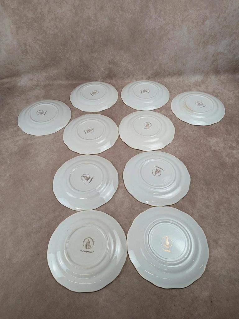 Lot de 10 assiettes à dessert L’amandinoise Coopélia vintage