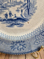 Assiette anglaise ancienne Xixe siècle bleu transferware Cem Clementson Brothers