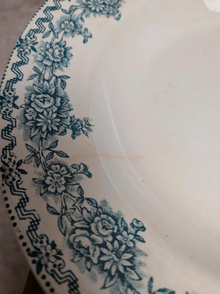 Lot de 3 assiettes creuses anciennes Saint-amand modèle Argenton Terre de fer
