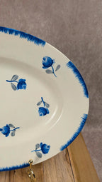 Plat ovale Gien – modèle Venise Poitevine peint main