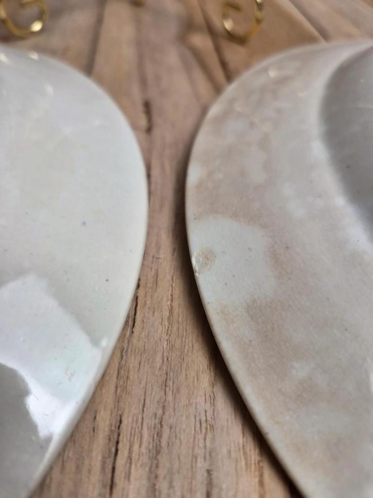 Lot de 2 assiettes creuses en terre de fer Sarreguemines – Modèle Jardinière – Décors variés