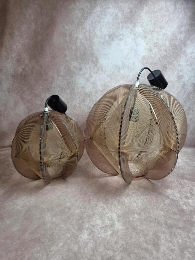 Suspension vintage Space Age – Paul Secon Sompex – Plexiglas fumé – Années 70