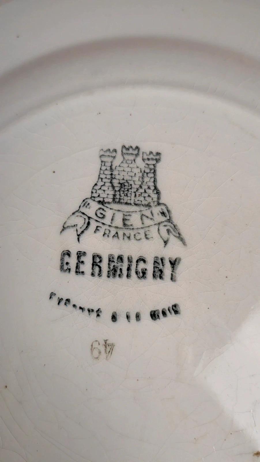 Lot de 6 assiettes + plat Gien modèle Germigny