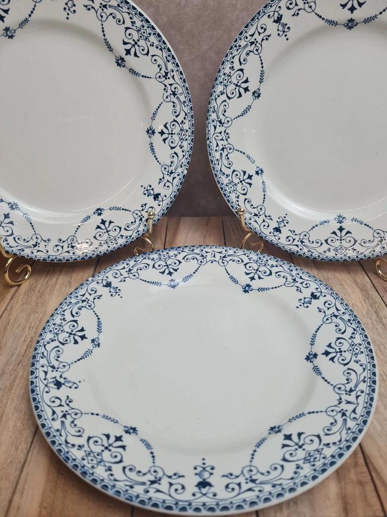 Lot de 3 assiettes à dessert Terre de Fer Hb & Cie – Service Balzac bleu 💙