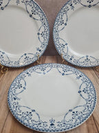 Lot de 3 assiettes à dessert Terre de Fer Hb & Cie – Service Balzac bleu 💙