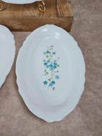 🌿 Lot de 3 plats ovales Arcopal Myosotis vintage 🌸