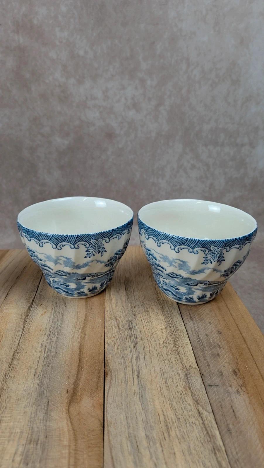 Lot de 4 tasses anglaises Churchill – décor campagne anglaise