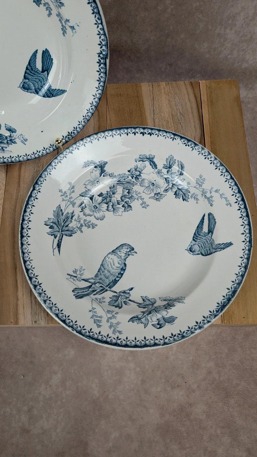Lot de 2 assiettes creuses Longwy – modèle Mésange
