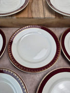 Lot de 12 assiettes à dessert Digoin Sarreguemines “rubis”