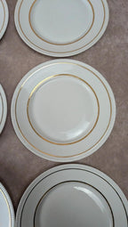 Lot de 6 assiettes à dessert anciennes porcelaine française liseré doré