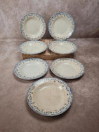 Lot de 7 assiettes creuses anciennes Creil et Montereau. Service La Vallières,23 cm