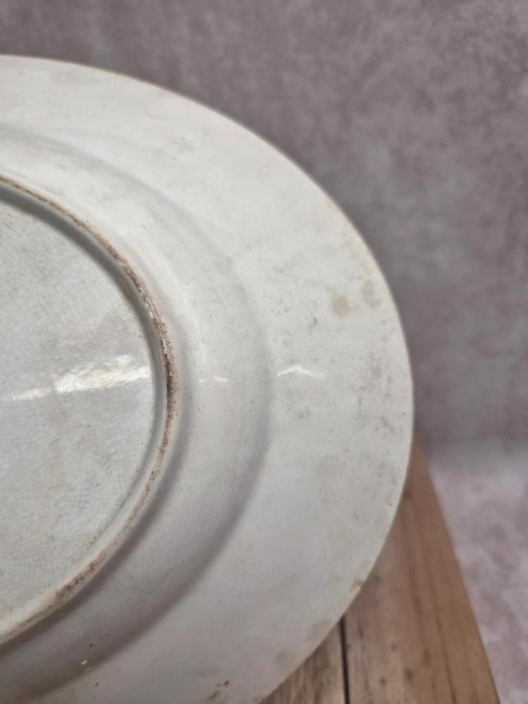 Grand plat ovale terre de fer Saint-amand Hamage modèle Byzantin 36 cm