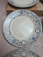 Lot de 9 assiettes dessert anciennes Creil Montereau Marie Louise Terre de Fer bleu