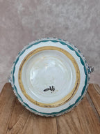 🌿 Vase artisanal en faïence marocaine signé – décor bleu & vert 🌿