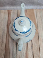 Théière ancienne en grès émaillé décor bleu – esprit Saint-uzé
