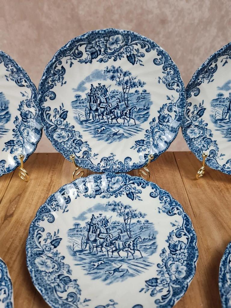 Lot de 7 sous-tasses Johnson Bros Coaching Scenes 🐎💙