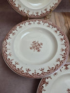 Lot de 5 assiettes creuses Terre de Fer Clairefontaine Rouen sépia Xixe
