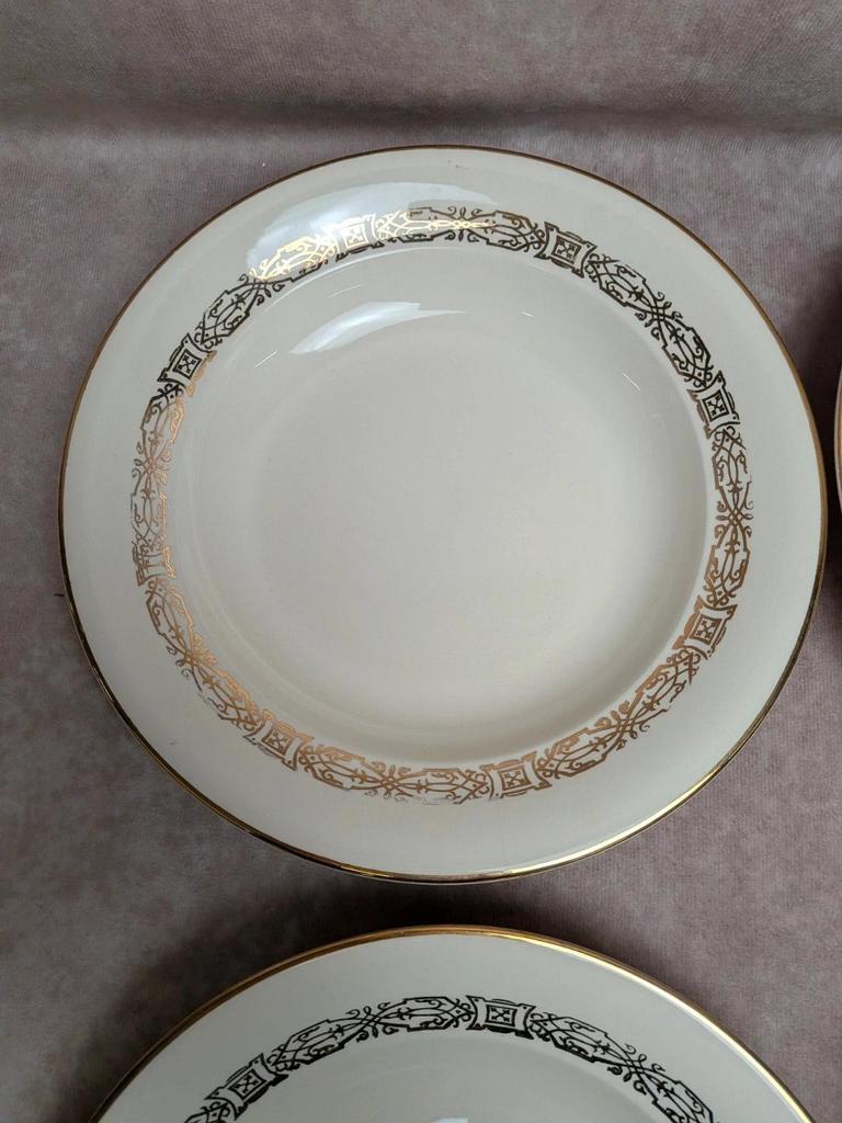 Lot de 6 assiettes creuses Villeroy & Boch – décor doré vintage
