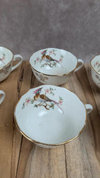Lot de 6 tasses Gien Yokohama & 6 soucoupes M&s – porcelaine française