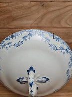 Couvercle de soupière Terre de Fer Creil & Montereau modèle Mireille décor bleu