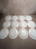 Lot de 12 assiettes plates Terre de fer Bp – Décor bleu toile de Jouy