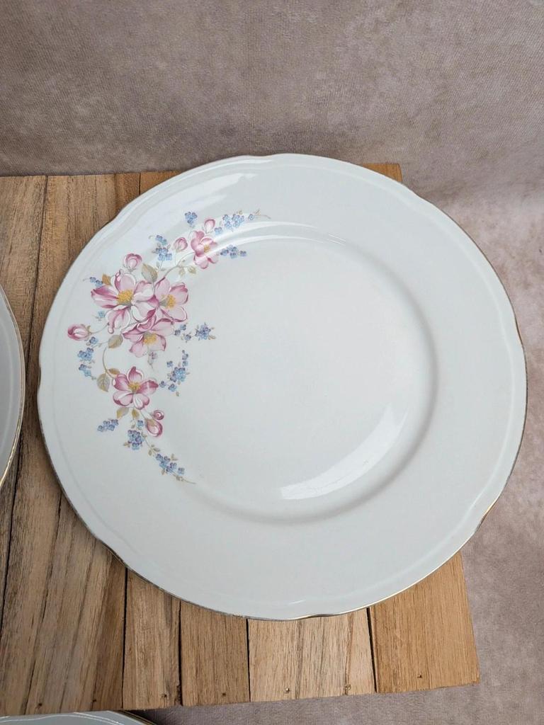 Lot de 3 assiettes plates vintage en porcelaine Jugoporcelan – Yougoslavie