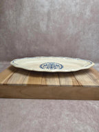 Plat ovale Gien Rouen – faïence ancienne bleu & blanc – milieu Xxe