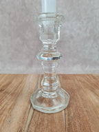 Bougeoir ancien en cristal facetté – Xxᵉ siècle