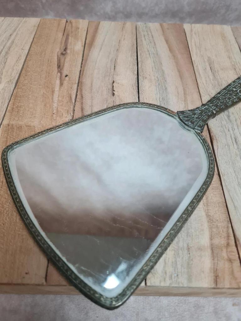 Ensemble de toilette ancien anglais Regent – brosse, glace & brosse à vêtements – style Art déco