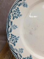 Assiette ancienne Terre de fer H. Boulenger Choisy-le-roi – Décor floral bleu