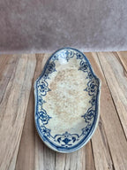 Ravier ancien Jules Veillard Bordeaux décor Moustier – Terre de fer Xixe siècle
