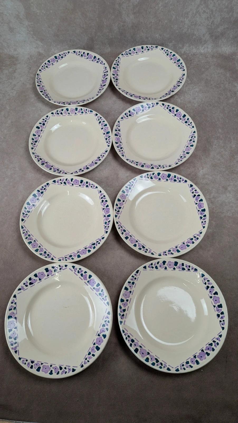 Lot 8 assiettes à dessert Longchamp Terre de Fer modèle Cannes