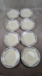 Lot 8 assiettes à dessert Longchamp Terre de Fer modèle Cannes