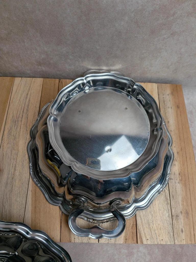 soupière ancienne en métal argenté style louis xv