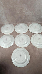 Lot de 7 assiettes creuses anciennes L’amandinoise – Faïence florale