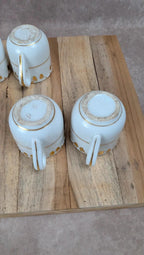 Lot de 6 tasses anciennes Vieux Paris et leurs 6 soucoupes dorées