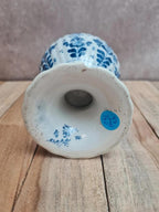 Petit vase vintage style Delft bleu blanc sur piédouche 🌿