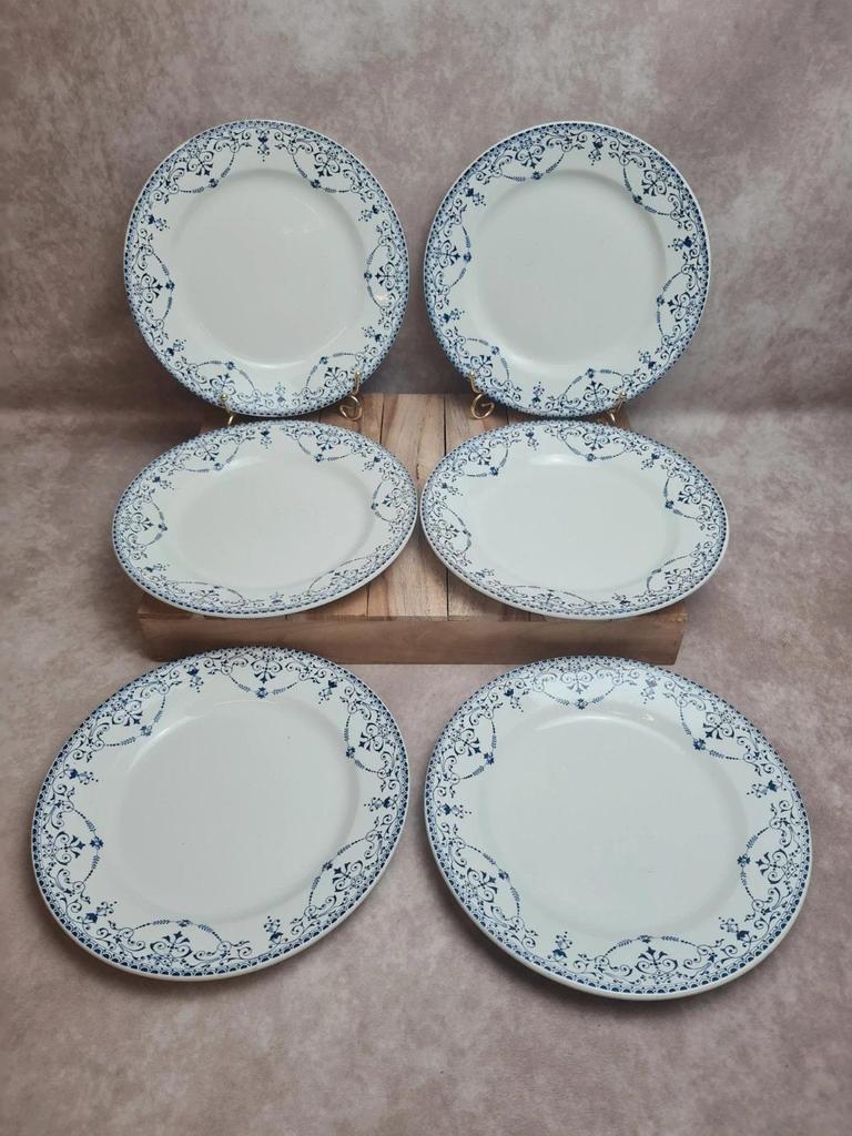 Lot de 6 assiettes Terre de Fer Hb & Cie – Service Balzac bleu 💙