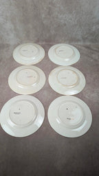 Lot de 6 assiettes plates vintage Saintonge – demi-porcelaine