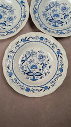 Lot de 5 assiettes creuses Lunéville décor bleu traditionnel