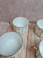 Lot de 6 tasses et soucoupes anciennes Limoges Drb – Art Déco doré 🌸