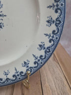 Assiette ancienne Terre de Fer Clairefontaine Rouen décor bleu