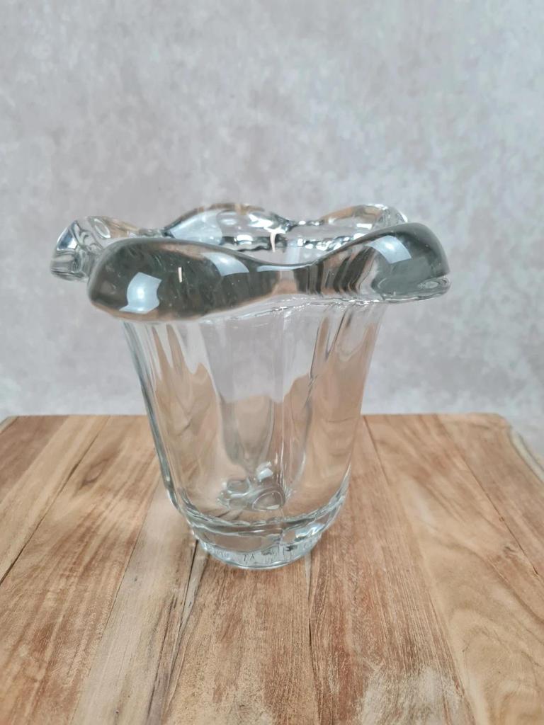 Vase en cristal épais, style Daum / Vsl