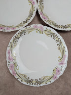 Lot de 5 assiettes à dessert Limoges en porcelaine décor Art nouveau