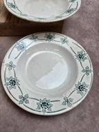 Lot de 6 assiettes creuses anciennes Faïencerie Nouvelle Givors – Modèle Simone – Faïence française